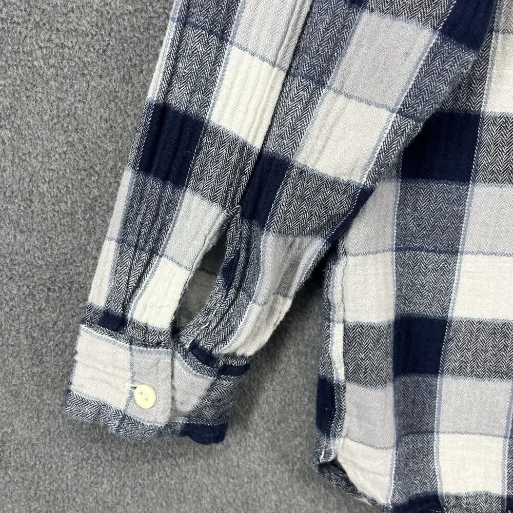 Levi's Shirt Mens Large Blue Plaid Flannel Relaxed Long Sleeve Button‎ Down